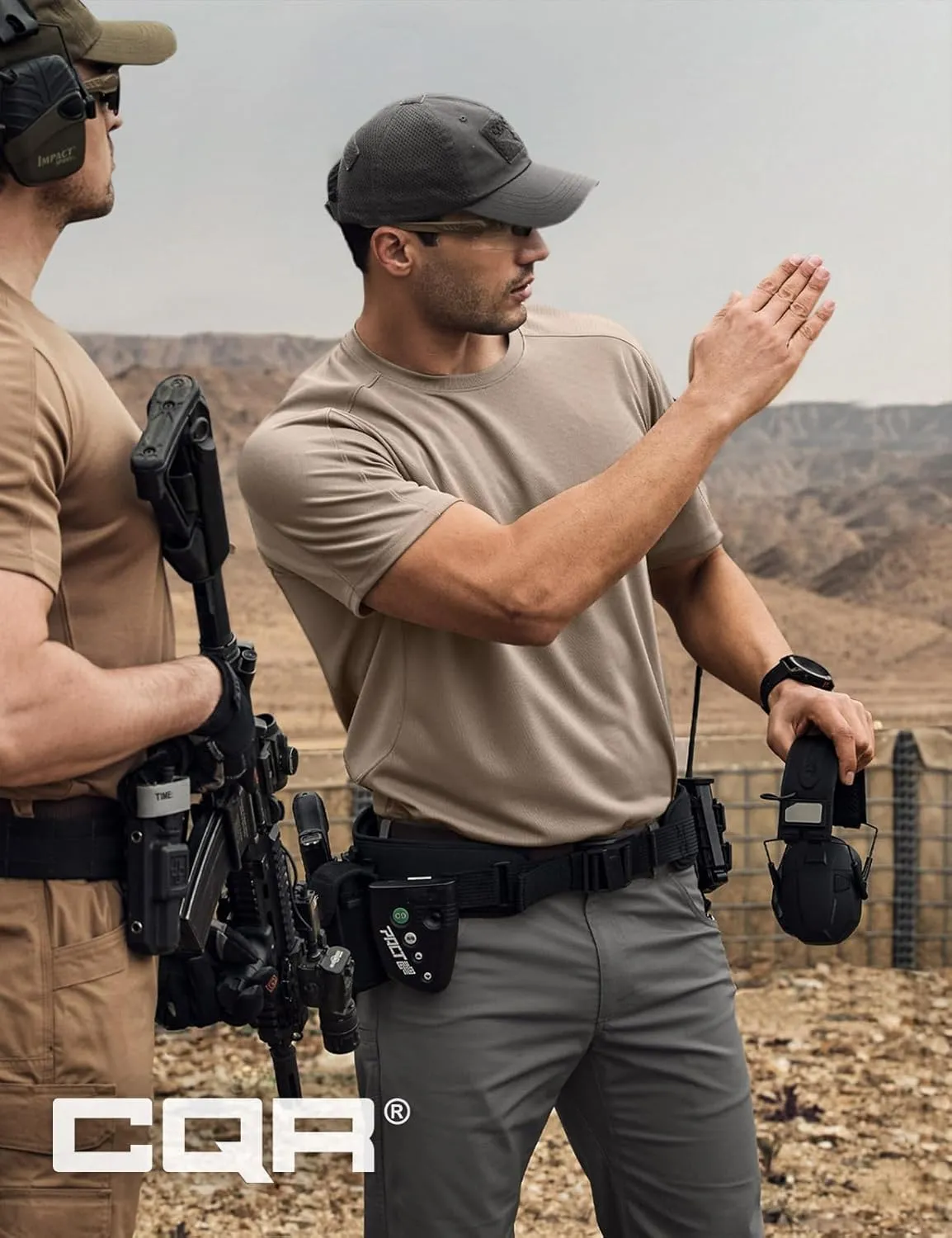 CQR Men's Short Sleeve Military Tactical T-Shirt, Athletic Gym Training Army Shirts, Outdoor Hiking Workout Shirt