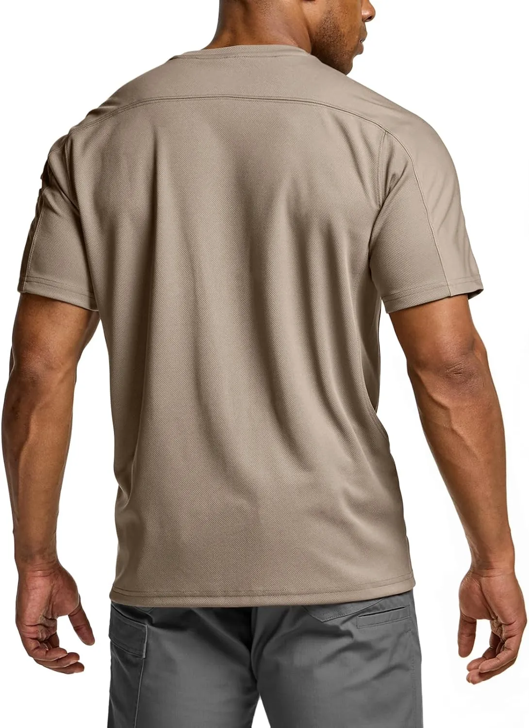 CQR Men's Short Sleeve Military Tactical T-Shirt, Athletic Gym Training Army Shirts, Outdoor Hiking Workout Shirt