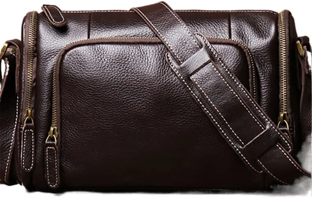 Crossbody Bag Leather Men's Shoulder Messenger Man Bags For 9.7Inch
