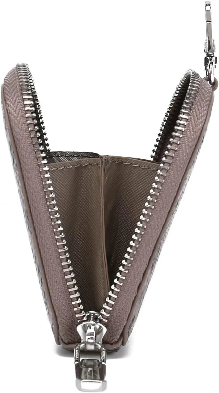 Daisy Rose Rectangle Coin Purse Pouch Change Wallet Holder with clasp - PU Vegan Leather - Grey Snake