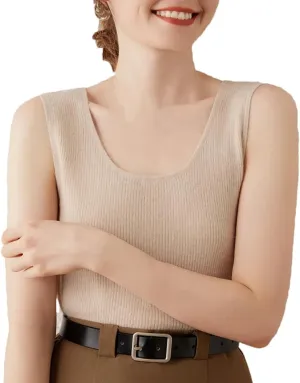 DBFBDTU Camisole Tops for Women Tank Top for Women Cashmere Camisoles for Women's U-Neck Knitted Solid Tank Top