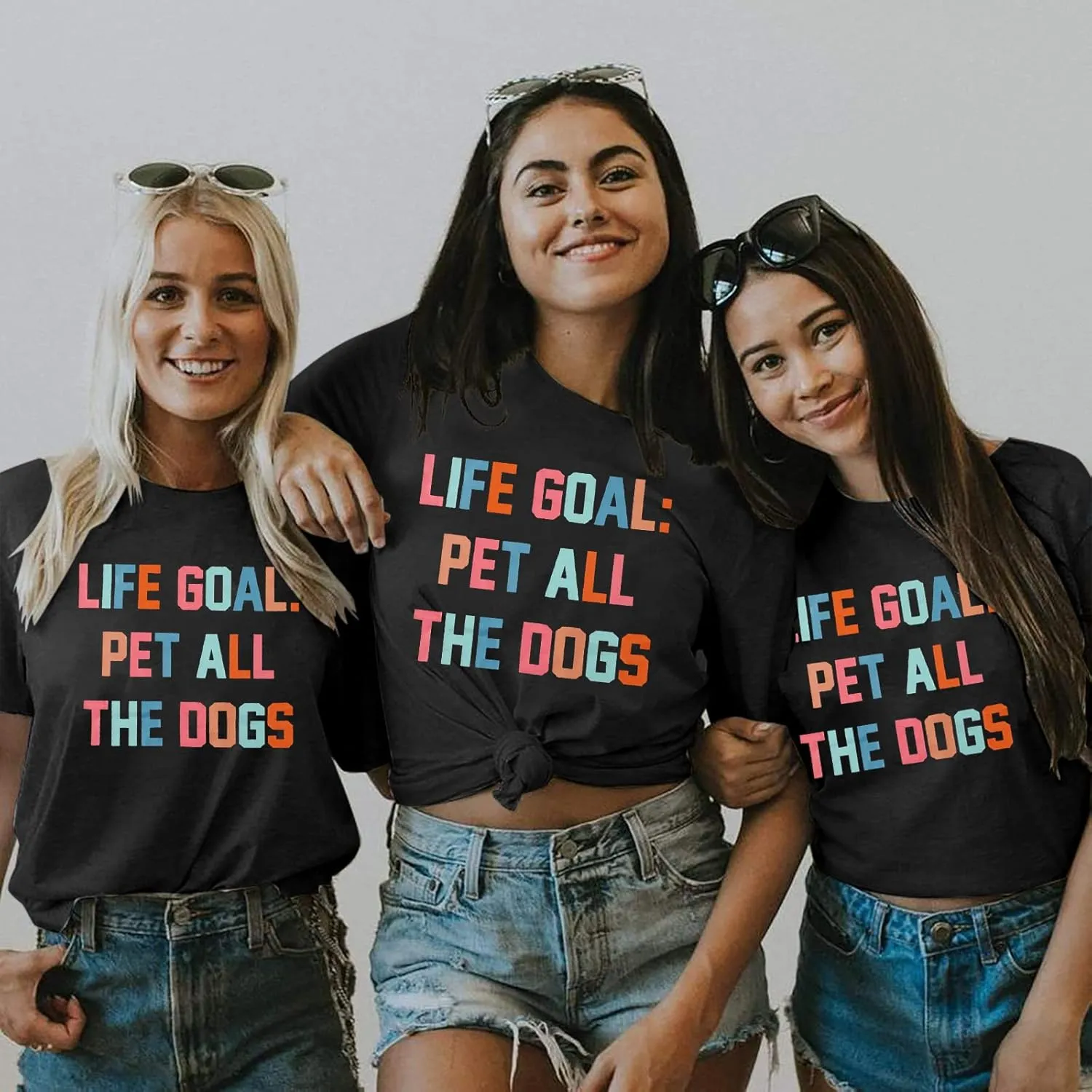 Dog Mom T-Shirt for Women - Pet Lover Shirt With Funny Saying Letter Print - All The Dogs Dog Mama Tee Top