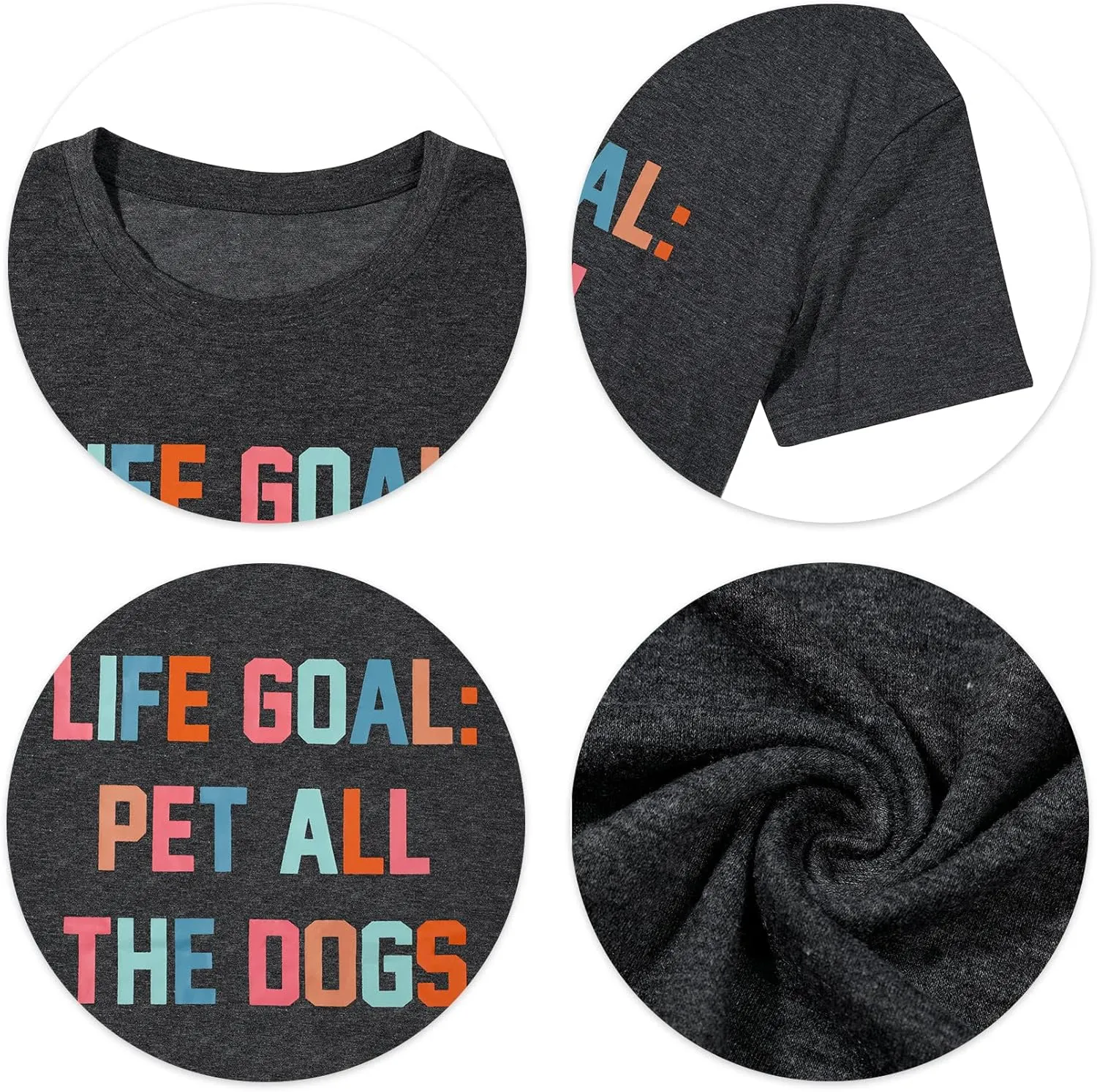 Dog Mom T-Shirt for Women - Pet Lover Shirt With Funny Saying Letter Print - All The Dogs Dog Mama Tee Top