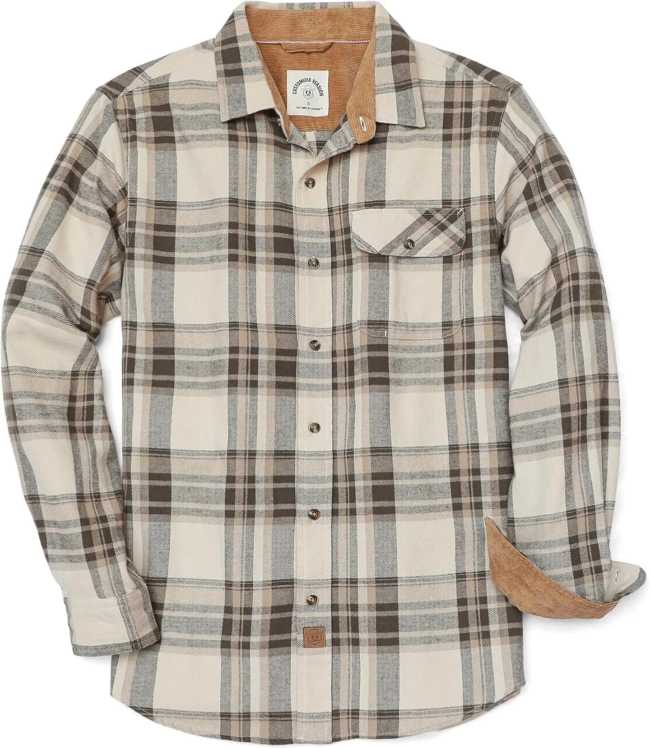 Dubinik Mens Flannel Shirts Long Sleeve Flannel Shirt for Men Casual Button Down Brushed 100% Cotton Shirt
