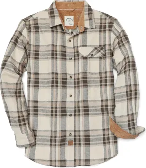 Dubinik Mens Flannel Shirts Long Sleeve Flannel Shirt for Men Casual Button Down Brushed 100% Cotton Shirt