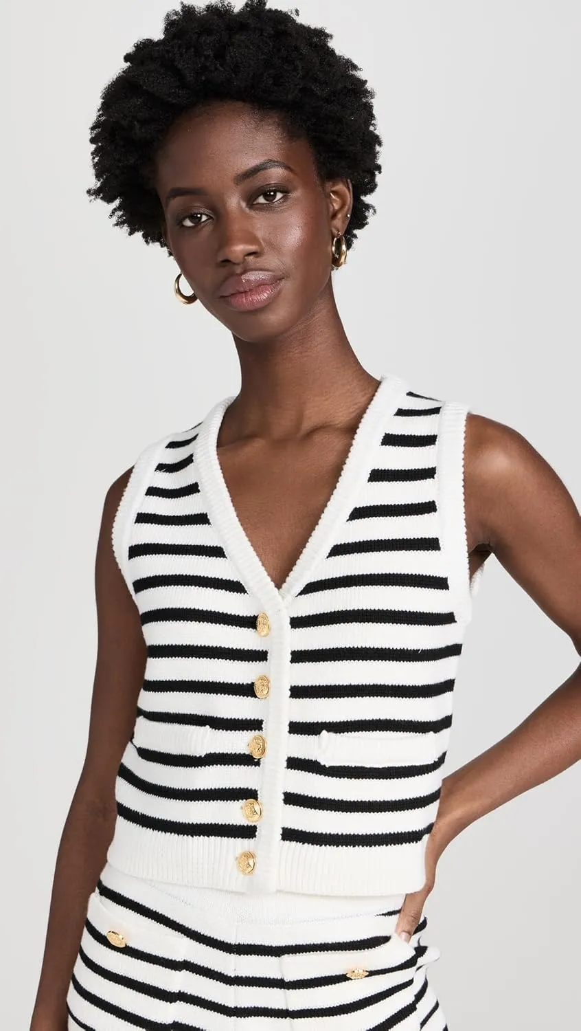English Factory Women's Striped Knit Vest Top