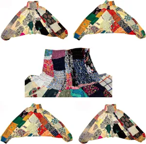 EthinicCraftHub Unisex Patchwork Alibaba Harem Pants, Bohemian Yoga Smoked Waist Alibaba Pants, Boho Gypsy Pants