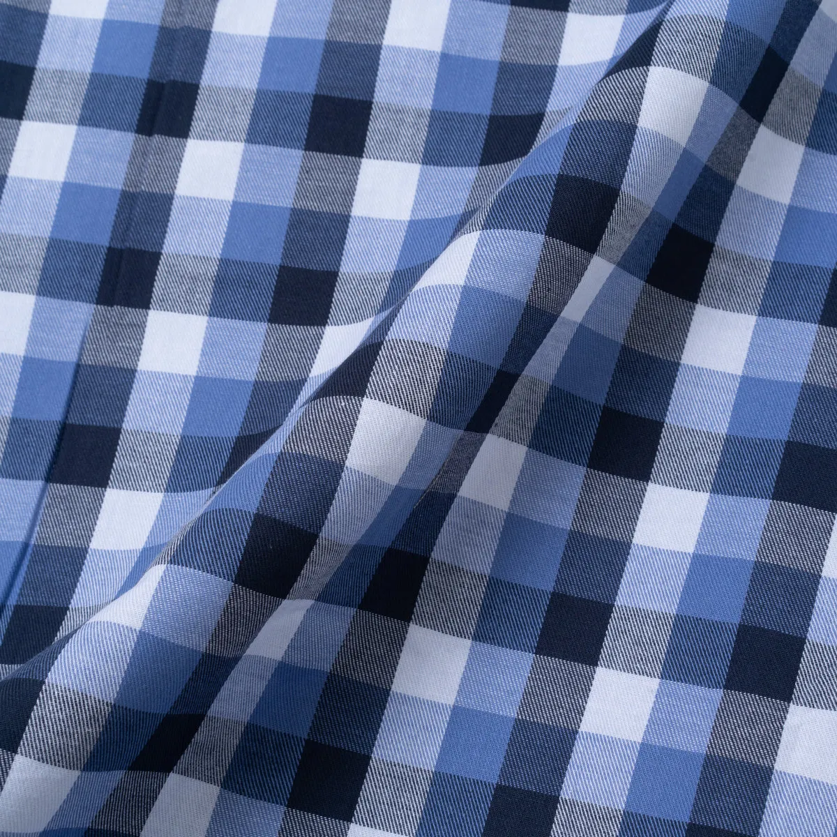Flannel Long Sleeve Shirt - Squared Blue