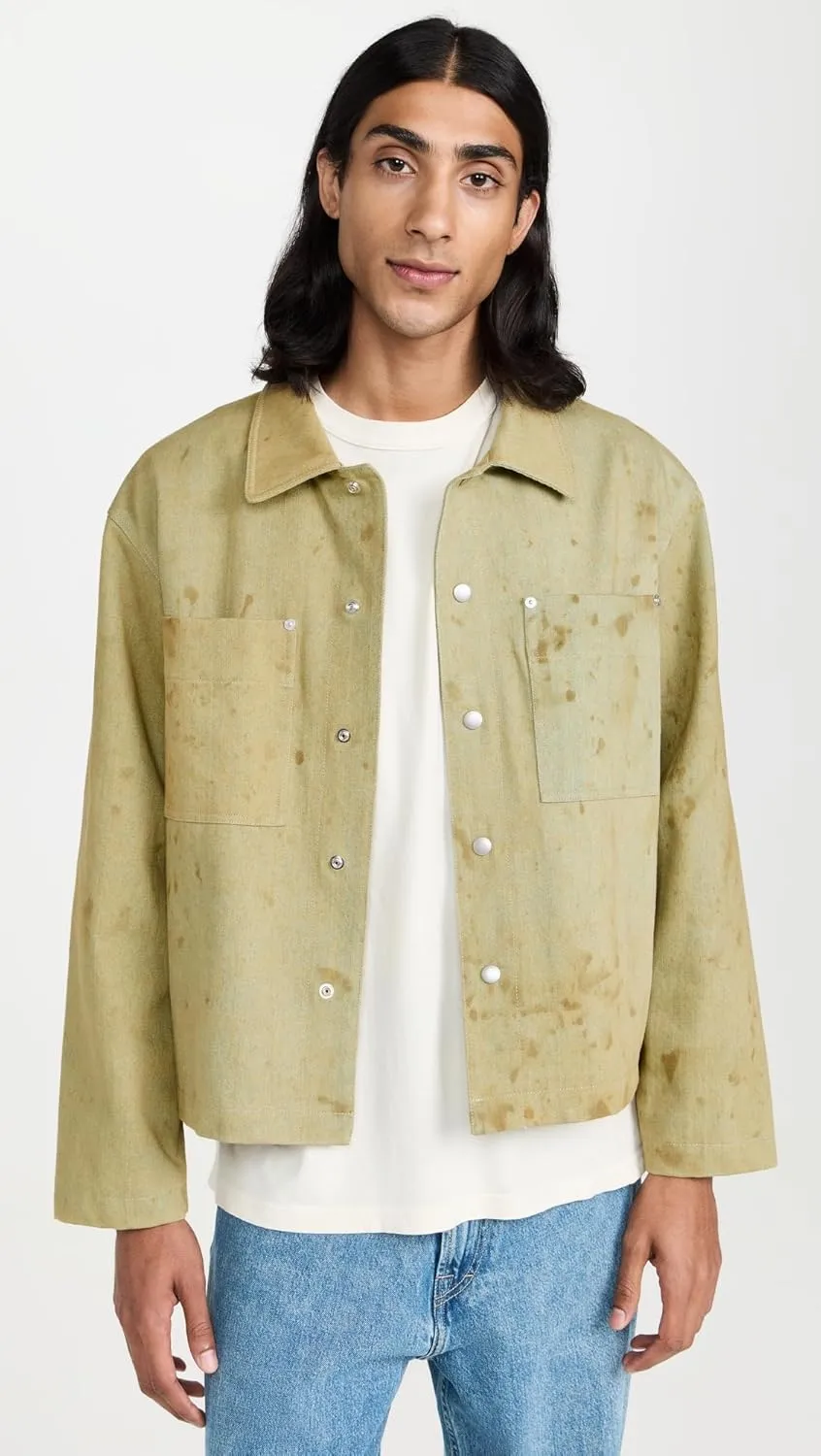 FRAME Men's Painted Denim Shirt Jacket