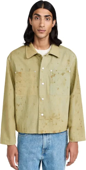 FRAME Men's Painted Denim Shirt Jacket