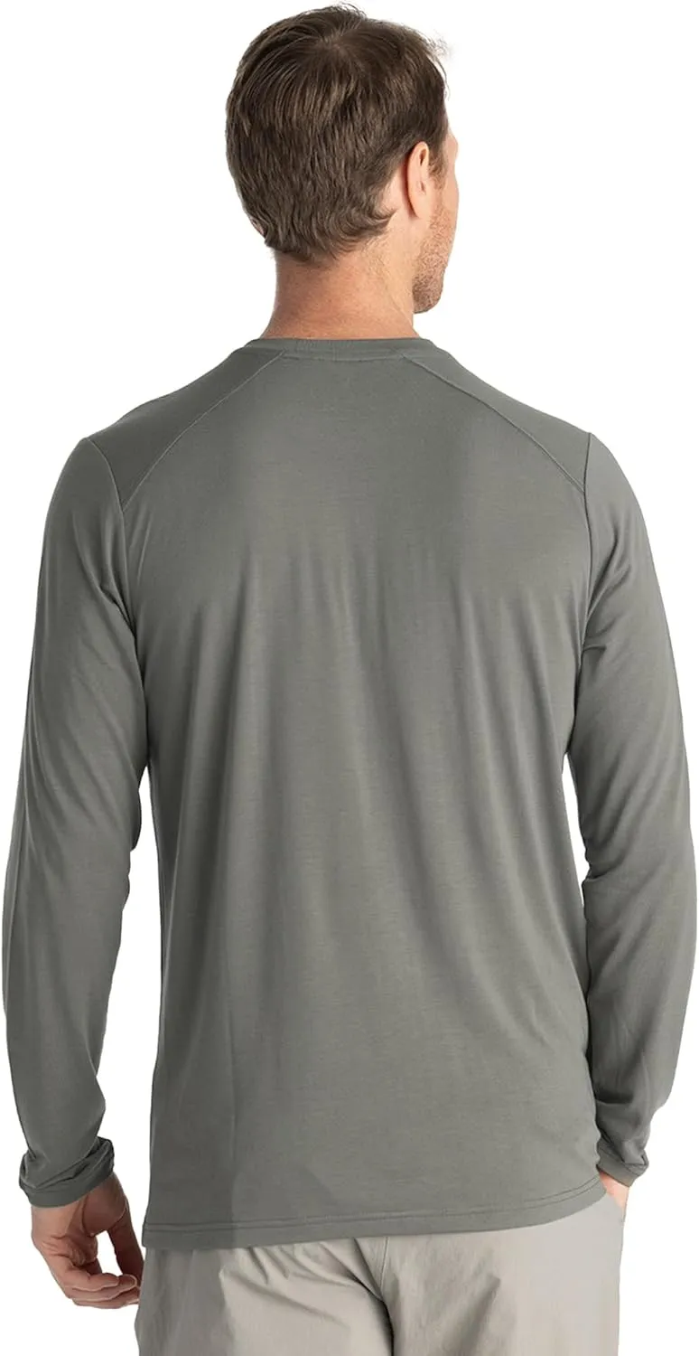 Free Fly Men's Lightweight Long Sleeve Shirt - UPF 20  Sun Protection, Moisture Wicking, Breathable Bamboo Viscose Shirt