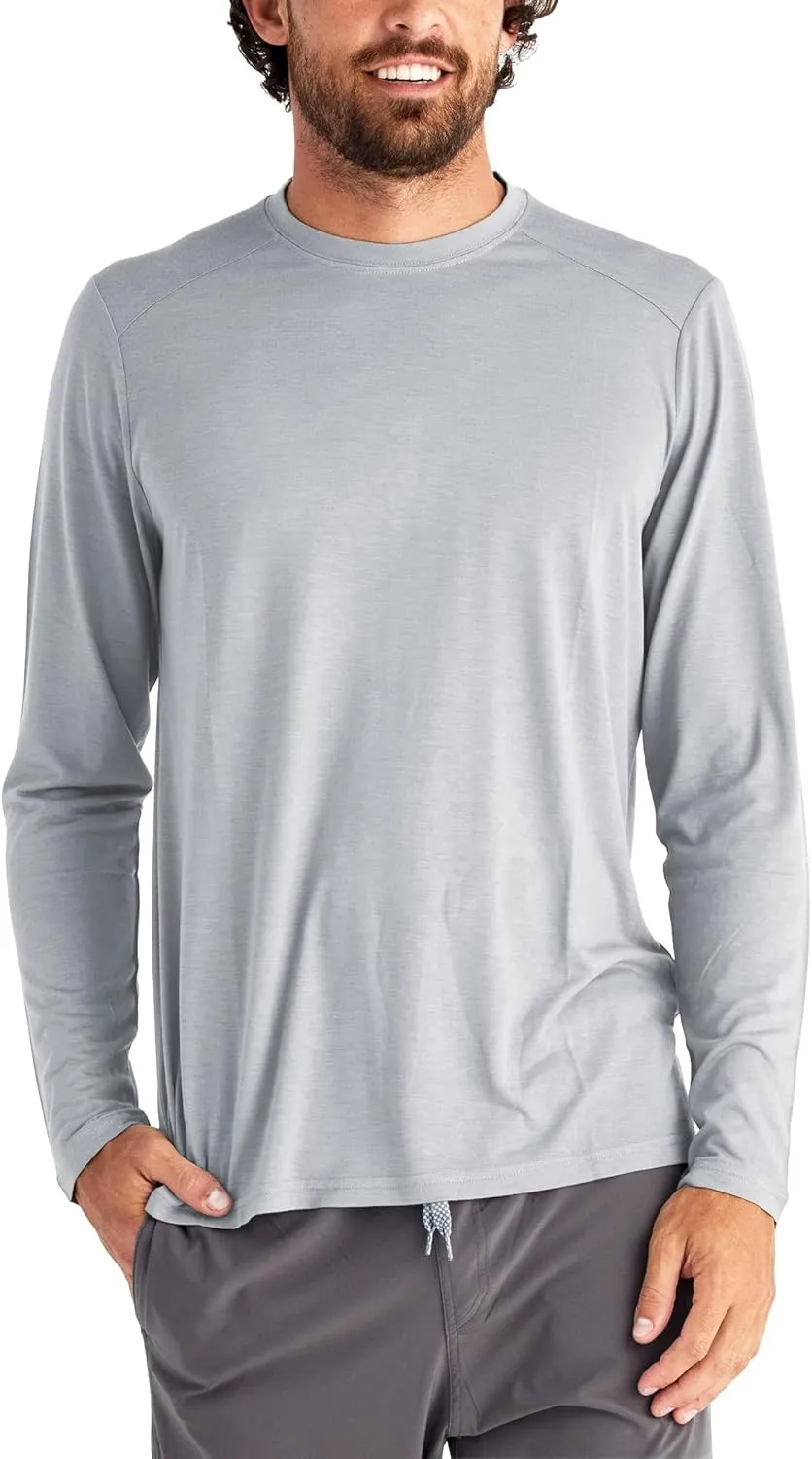 Free Fly Men's Lightweight Long Sleeve Shirt - UPF 20  Sun Protection, Moisture Wicking, Breathable Bamboo Viscose Shirt