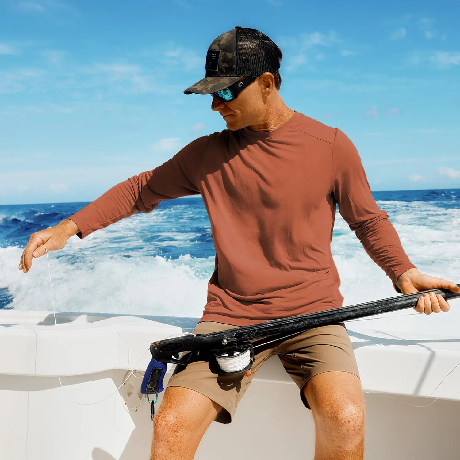 Free Fly Men's Lightweight Long Sleeve Shirt - UPF 20  Sun Protection, Moisture Wicking, Breathable Bamboo Viscose Shirt