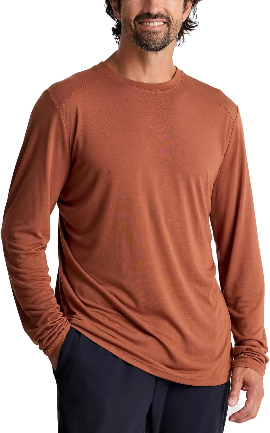 Free Fly Men's Lightweight Long Sleeve Shirt - UPF 20  Sun Protection, Moisture Wicking, Breathable Bamboo Viscose Shirt