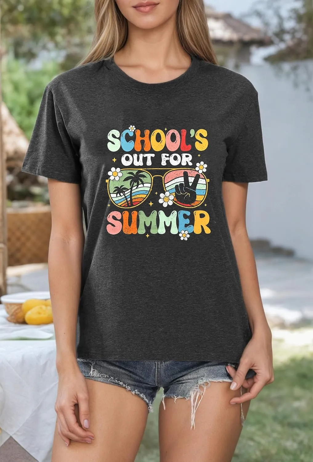FYAPHION Last Day of School Teacher Shirt Womens Schools Out for Summer T-Shirt Teacher Appreciation Gift