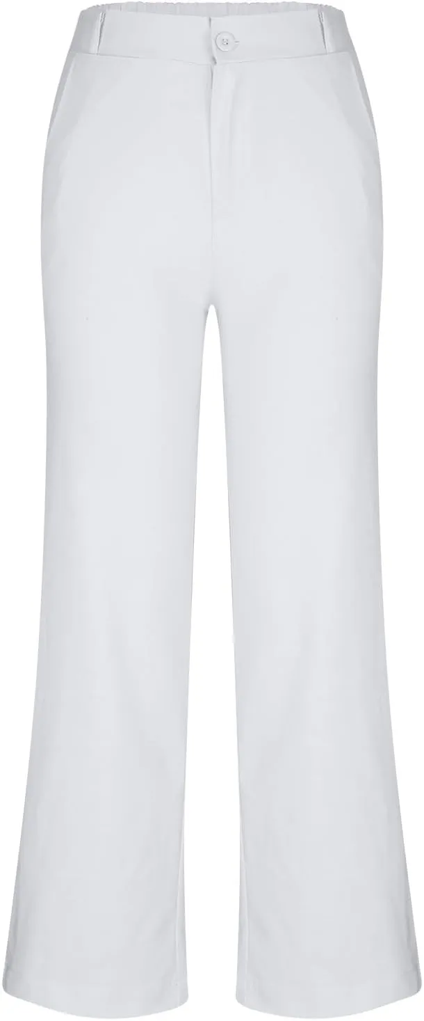 FZYLQY Womens Wide Leg Pants High Waisted Button Down Long Palazzo Pants Trousers 2025 Summer Fashion Straight Pants