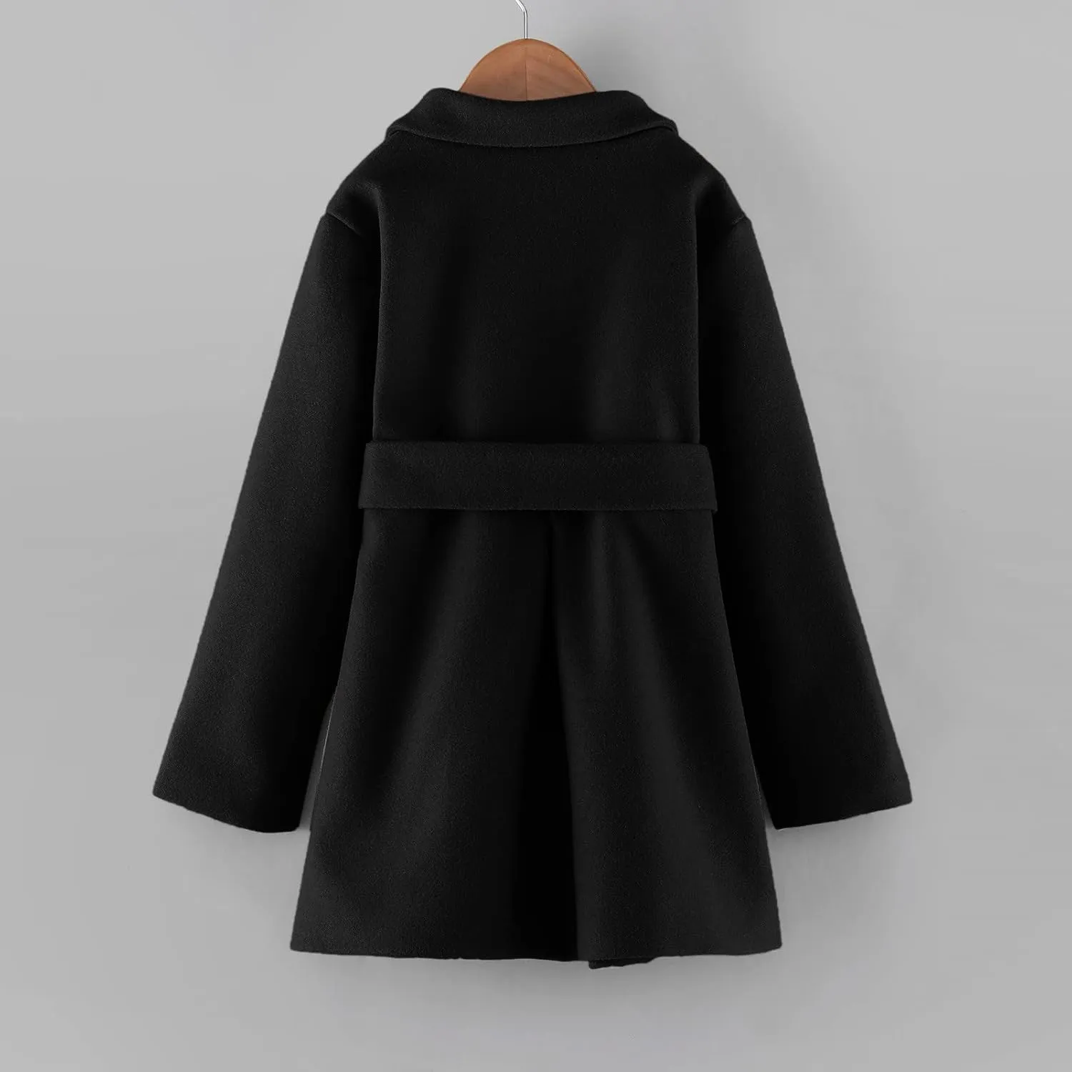 Girls Dress Coat Toddler Kids Winter Warm Jacket Long Sleeve Button Trench Coat Pocket Peacoat Outerwear