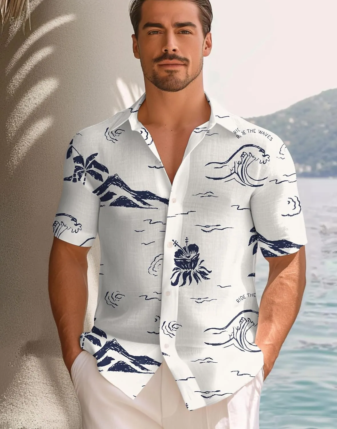 Hawaiian Shirt for Men Short Sleeve Button Down Shirts Summer Beach Tropical Vacation Shirts Camp Collar Shirt