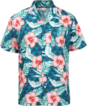 Hawaiian Shirts for Men Short Sleeve Casual Button Down Shirt Summer Beach Aloha Shirt Holiday Party Tropical Print