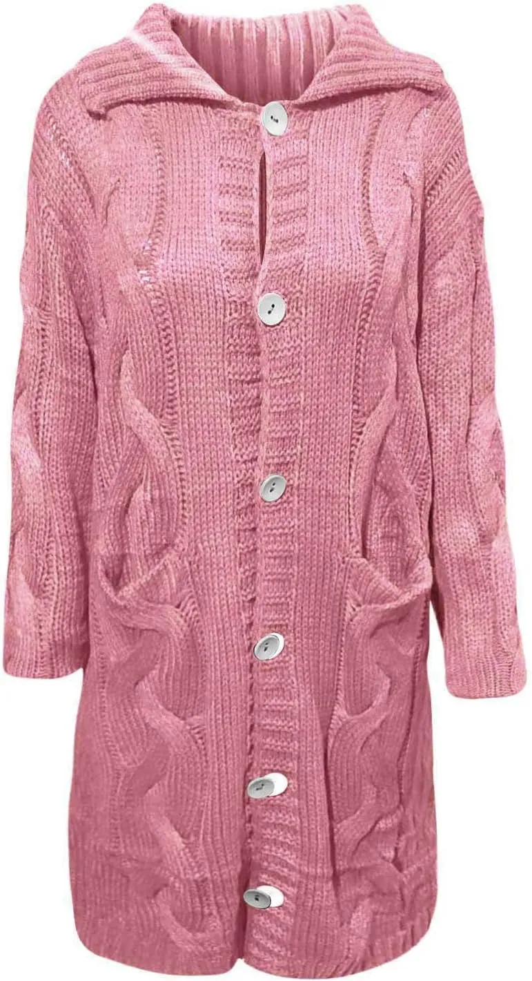 Heavyweight Hoodless Sweaters for Womon Oversized Coat Long Open Front Chunky Knit Sweater Cardigans Jackets