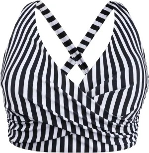 Hilor Women's Underwire Bikini Tops Push Up Criss Cross Swim Top Swimsuit Sexy V Neck Bikini Bathing Suit Top Only