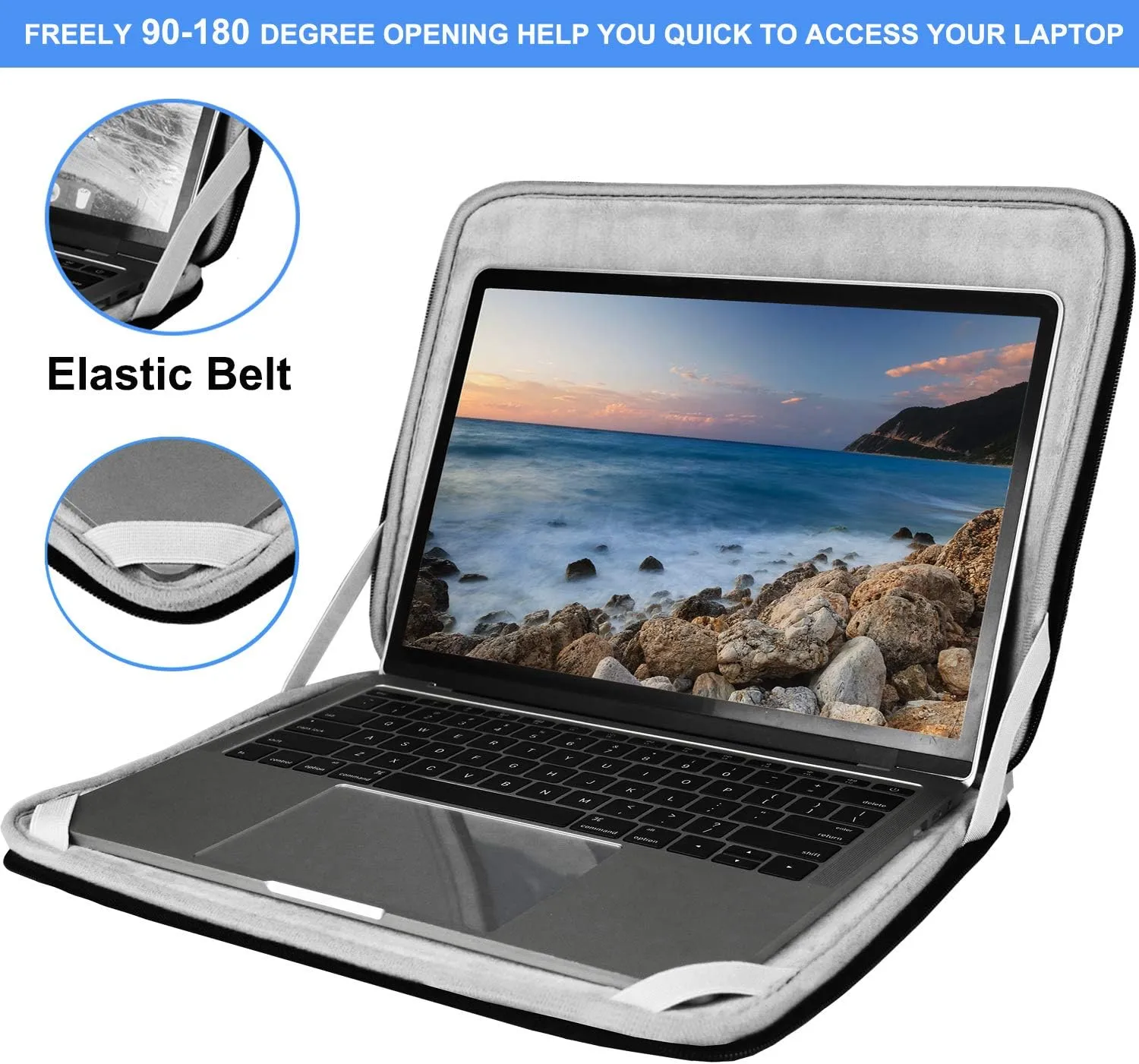 Hsmienk Laptop Sleeve, 15.6 Inch, Durable Shockproof Protective Cover, Compatible with HP, ASUS, Lenovo, Acer, Notebook, Computer, Black