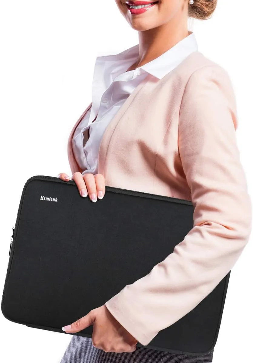 Hsmienk Laptop Sleeve, 15.6 Inch, Durable Shockproof Protective Cover, Compatible with HP, ASUS, Lenovo, Acer, Notebook, Computer, Black