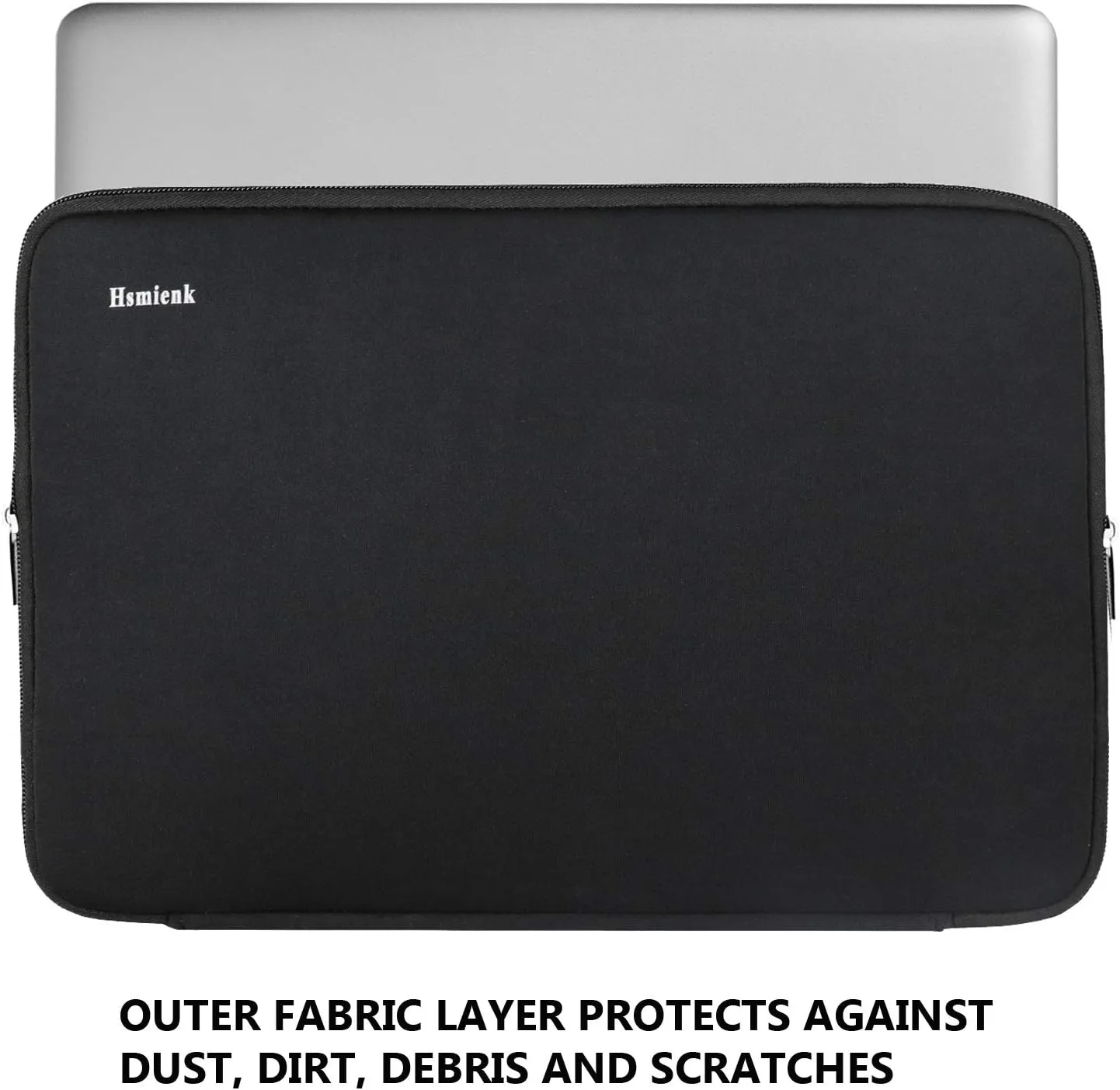 Hsmienk Laptop Sleeve, 15.6 Inch, Durable Shockproof Protective Cover, Compatible with HP, ASUS, Lenovo, Acer, Notebook, Computer, Black