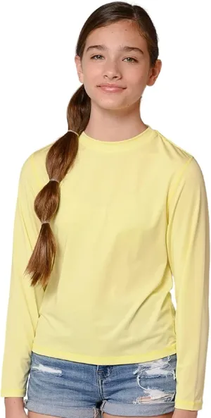 INGEAR Girls Long Sleeve Rash Guard Swim Shirt Outdoor Sports Shirt Lightweight Athletic Tee Protective Quick Dry