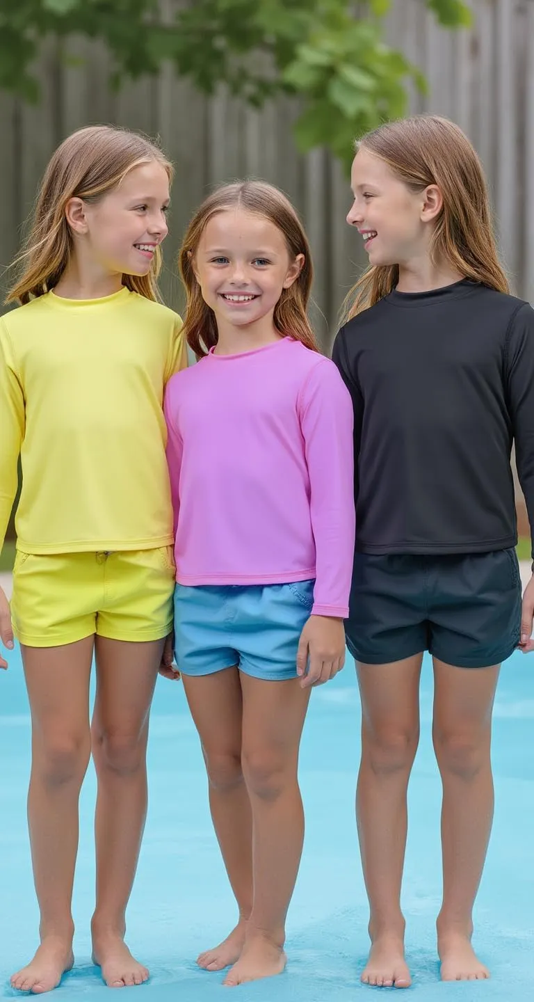 INGEAR Girls Long Sleeve Rash Guard Swim Shirt Outdoor Sports Shirt Lightweight Athletic Tee Protective Quick Dry