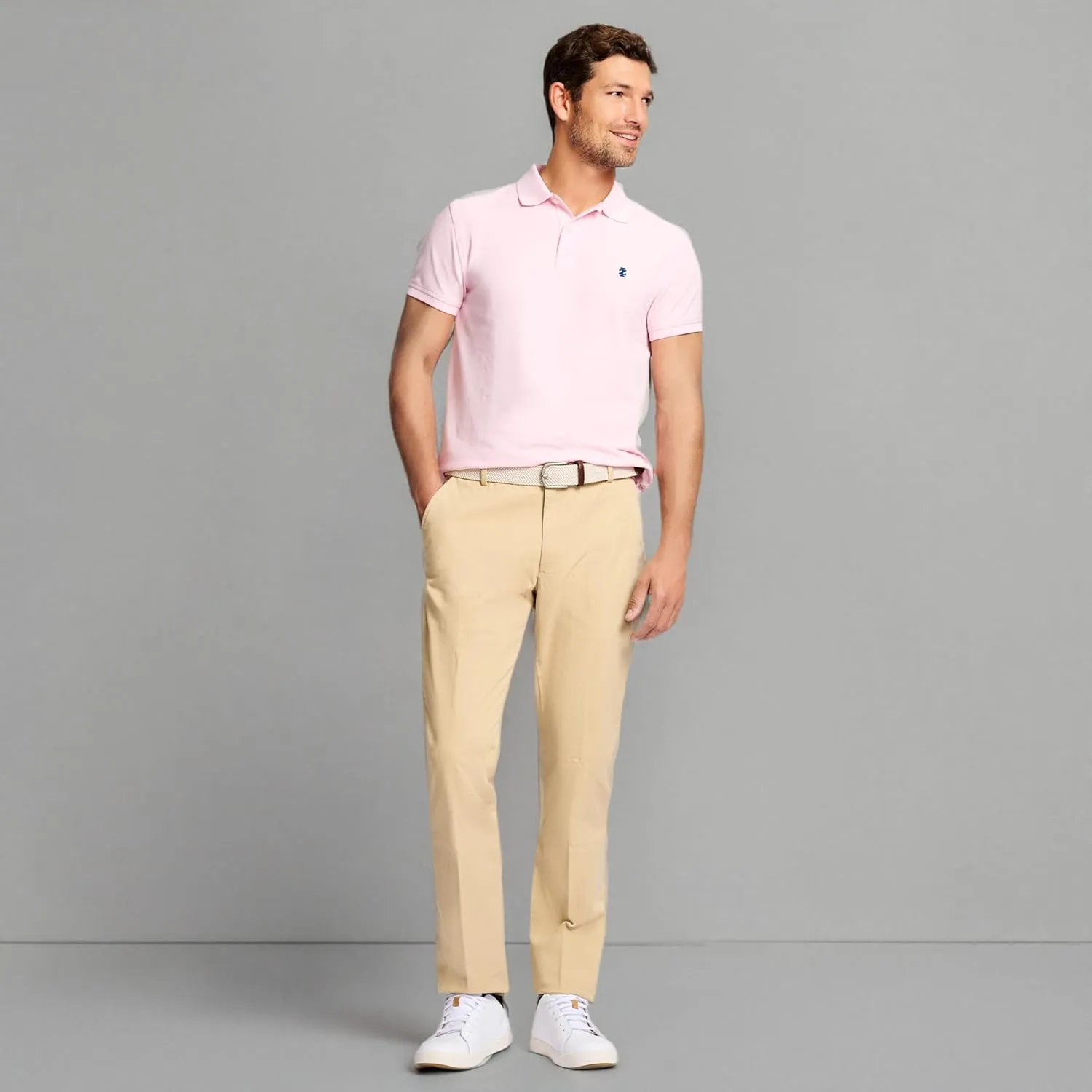 IZOD Men's Saltwater Stretch Flat Front Straight Fit Chino Pant