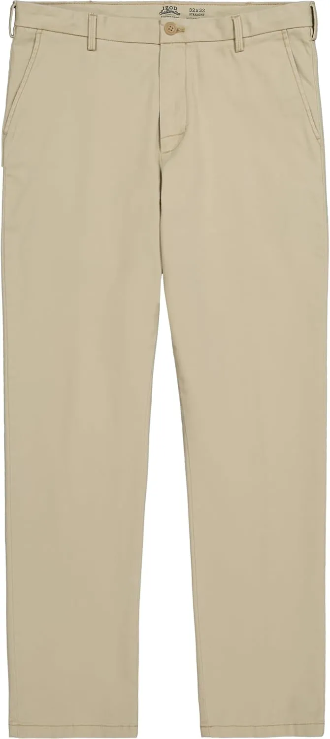 IZOD Men's Saltwater Stretch Flat Front Straight Fit Chino Pant