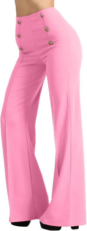 J. LOVNY Womens Sailor Bell Bottom High Waist Long Pants Made in USA S-3XL