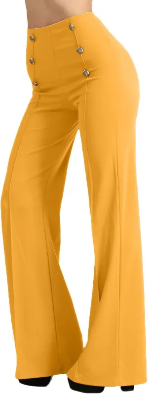 J. LOVNY Womens Sailor Bell Bottom High Waist Long Pants Made in USA S-3XL