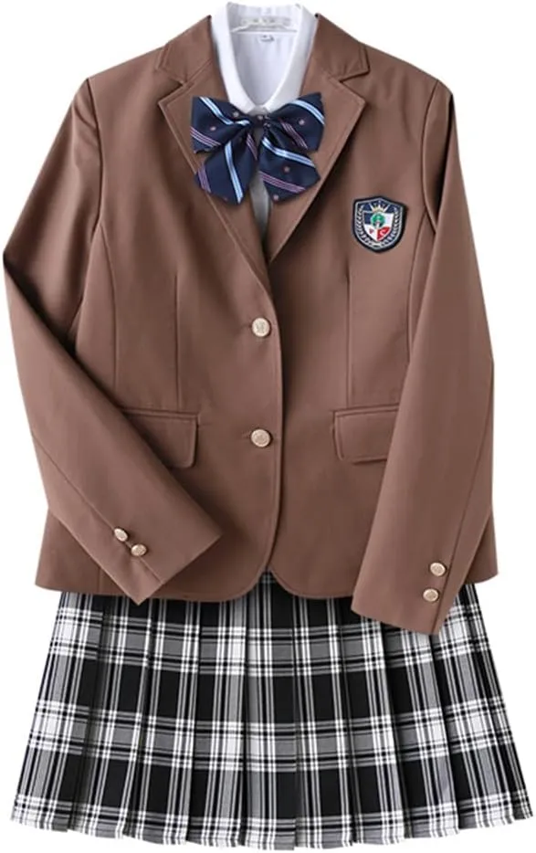 Japanese School Girl Uniform JK Uniform 2 Button Single Breasted Blazer Suit Jacket Preppy Style Outfit for Women