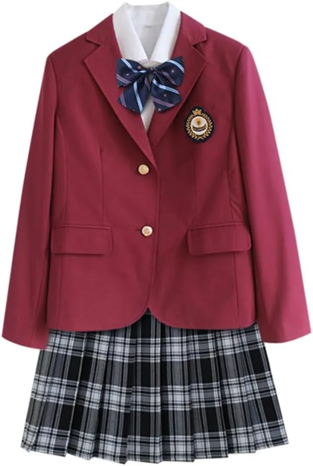 Japanese School Girl Uniform JK Uniform 2 Button Single Breasted Blazer Suit Jacket Preppy Style Outfit for Women