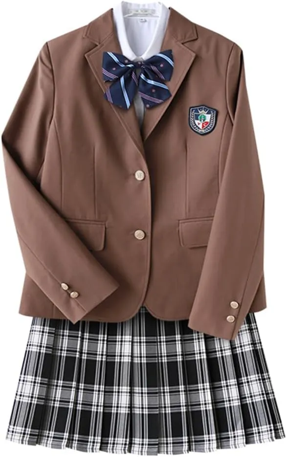 Japanese School Girl Uniform JK Uniform 2 Button Single Breasted Blazer Suit Jacket Preppy Style Outfit for Women