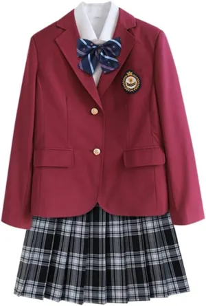 Japanese School Girl Uniform JK Uniform 2 Button Single Breasted Blazer Suit Jacket Preppy Style Outfit for Women