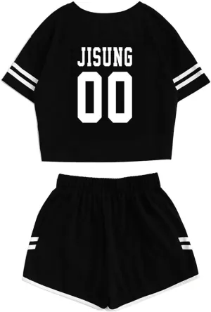 JUNG KOOK Kpop Stray Kids Shirt   Shorts Set Merch Hyunjin Felix Leeknow Bangchan Changbin Seungmin Shorts T-Shirt Tee