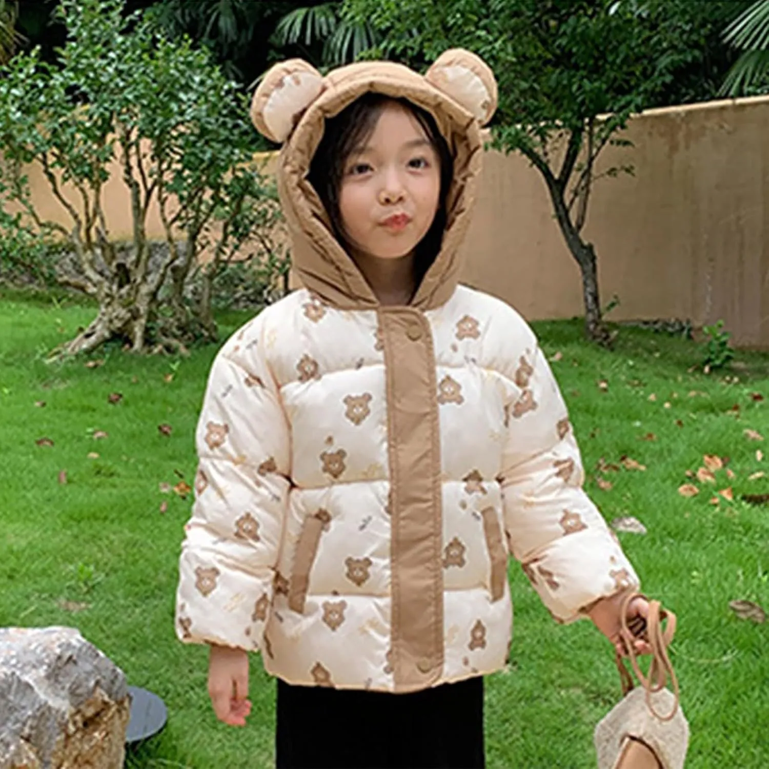 Kids Toddler Baby Girls Boys Winter Warm Thick Solid Cotton Long Sleeve Padded Jacket Coat Clothes Boy Hooded Jacket