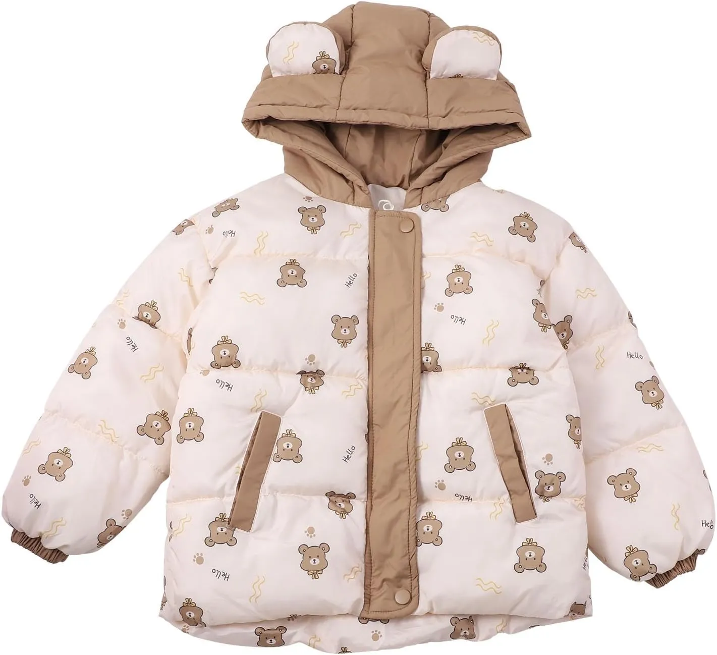Kids Toddler Baby Girls Boys Winter Warm Thick Solid Cotton Long Sleeve Padded Jacket Coat Clothes Boy Hooded Jacket