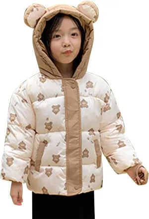 Kids Toddler Baby Girls Boys Winter Warm Thick Solid Cotton Long Sleeve Padded Jacket Coat Clothes Boy Hooded Jacket