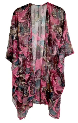 Kimono Foil Marble Pink