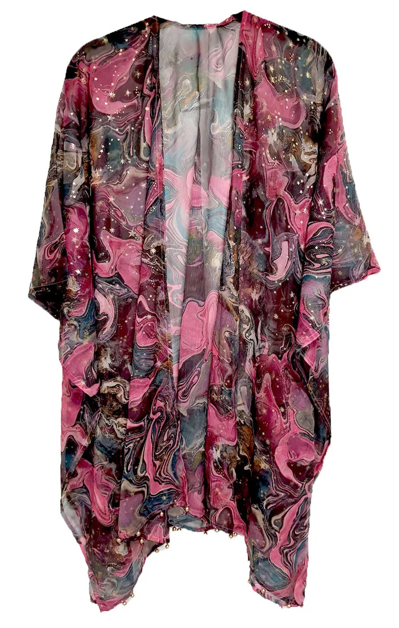 Kimono Foil Marble Pink