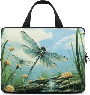 Laptop Case Sleeve Shockproof Computer Carrying Bag Dragonflies in Flight Laptop Bag Tote Lightweight Notebook Case Cover Traveling Briefcase Handle Bags for Travel Business 17inch