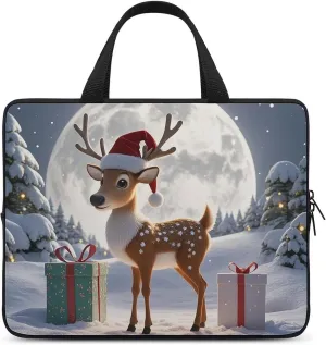 Laptop Case Sleeve Shockproof Computer Carrying Bag Gift Deer Laptop Bag Tote Lightweight Notebook Case Cover Traveling Briefcase Handle Bags for Travel Business 17inch