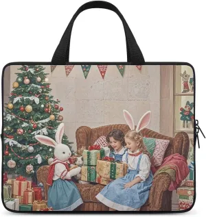 Laptop Case Sleeve Shockproof Computer Carrying Bag Rabbit Dress Up Laptop Bag Tote Lightweight Notebook Case Cover Traveling Briefcase Handle Bags for Travel Business 12inch