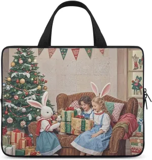 Laptop Case Sleeve Shockproof Computer Carrying Bag Rabbit Dress Up Laptop Bag Tote Lightweight Notebook Case Cover Traveling Briefcase Handle Bags for Travel Business 17inch