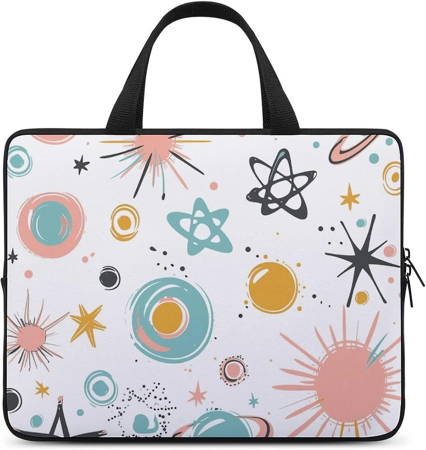 Laptop Case Sleeve Shockproof Computer Carrying Bag Retro Clip Art Style Laptop Bag Tote Lightweight Notebook Case Cover Traveling Briefcase Handle Bags for Travel Business 12inch