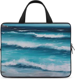 Laptop Case Sleeve Shockproof Computer Carrying Bag Turquoise Beach Original Seascape Laptop Bag Tote Lightweight Notebook Case Cover Traveling Briefcase Handle Bags for Travel Business 12inch